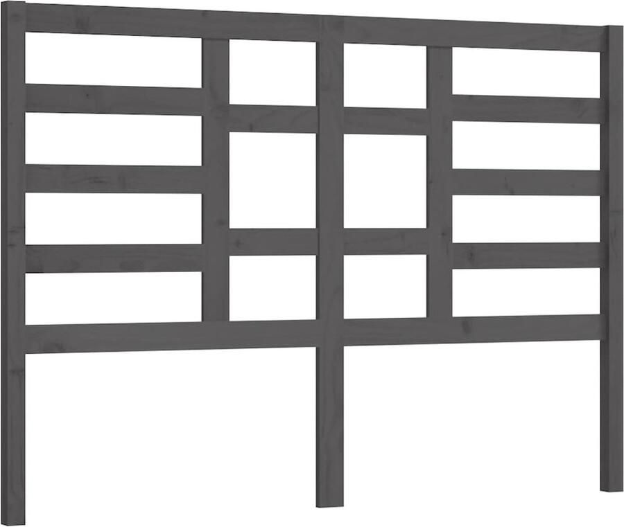 VidaXL Hoofdbord 166x4x104 cm massief grenenhout grijs - Foto 2