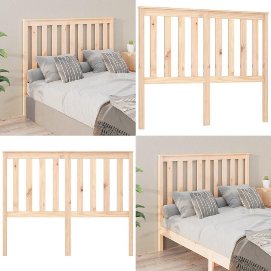 VidaXL Hoofdbord 146x6x101 cm massief grenenhout Hoofdbord Hoofdborden Hoofdeinde Houten Hoofdbord