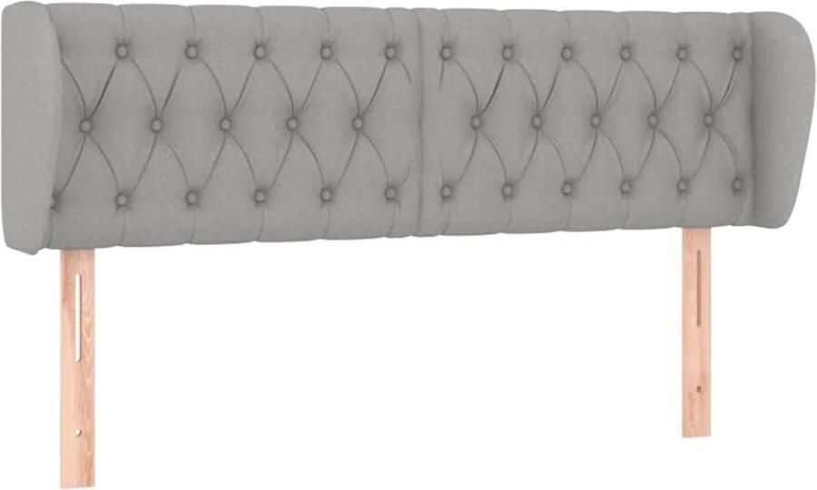 VidaXL Hoofdbord 147x23x78 88 cm Lichtgrijs Stof Hoofd Bord Hoofdkussen Bedkleden Slaap Accessoires Klassiek Hoofdbord Stoffen Hoofdbord Grijs Hoofdbord - Foto 3