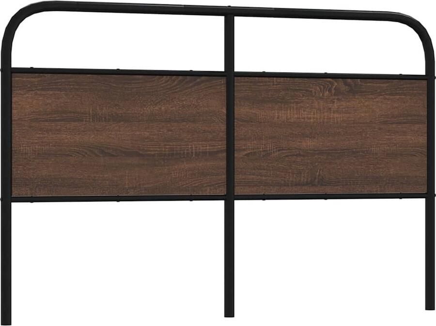 VidaXL Hoofdbord 150 cm bewerkt hout en staal bruin eikenkleurig - Foto 3