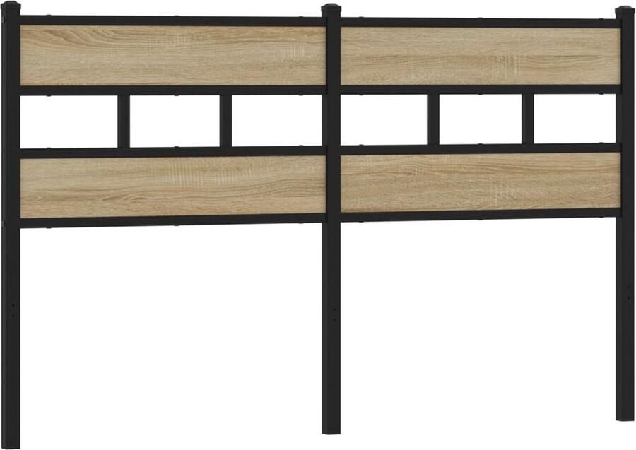 VidaXL Hoofdbord 150 cm ijzer en bewerkt hout sonoma eikenkleurig