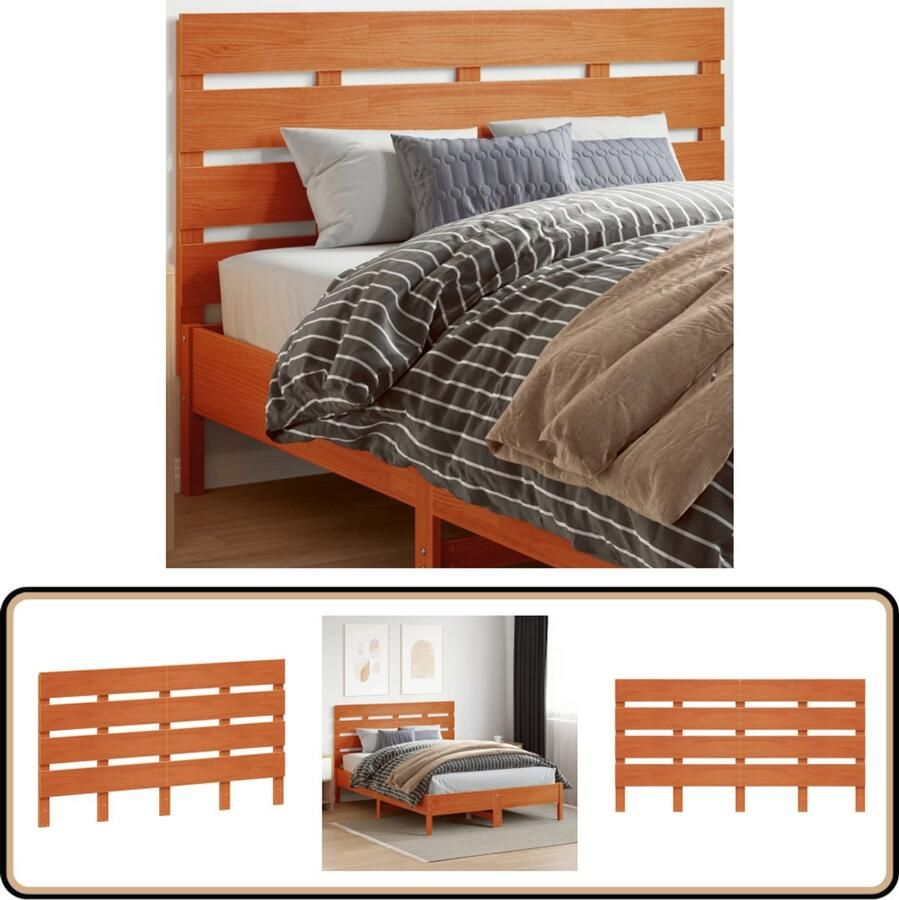 VidaXL Hoofdbord 150 cm Massief Grenenhout Wasbruin Hoofd Bord Beddecoratie Hoofdbord Hout Grenenhout Bruine Hoofdbord Vintage Hoofdbord Tweepersoons Hoofdbord Massief Hout Slaapkamervoorwerp