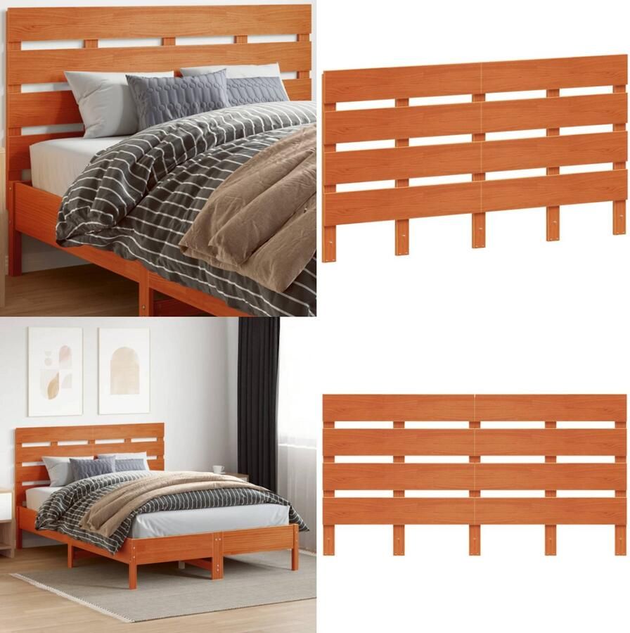 VidaXL Hoofdbord 150 cm massief grenenhout wasbruin Hoofdbord Hoofdborden Bed Hoofdbord Bedhoofdbord - Foto 2