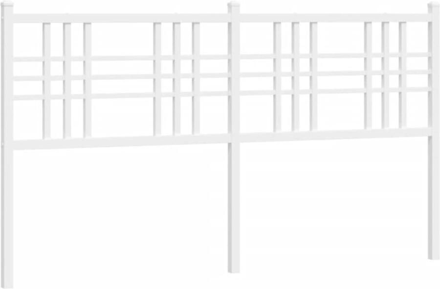 VidaXL Hoofdbord 150 cm metaal wit - Foto 3