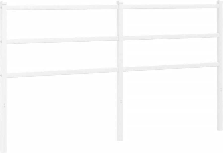 VidaXL Hoofdbord 150 cm metaal wit - Foto 3
