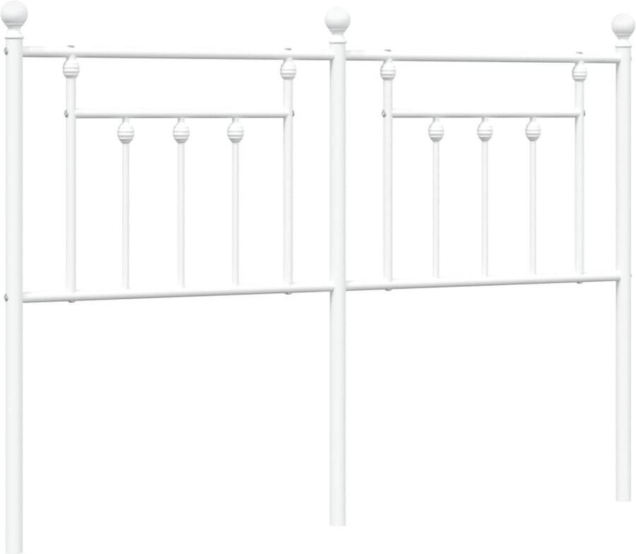 VidaXL Hoofdbord 150 cm metaal wit - Foto 3