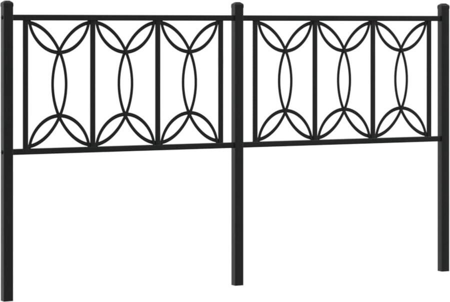 VidaXL Hoofdbord 150 cm metaal zwart