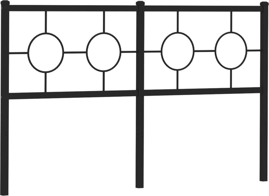 VidaXL Hoofdbord 150 cm metaal zwart
