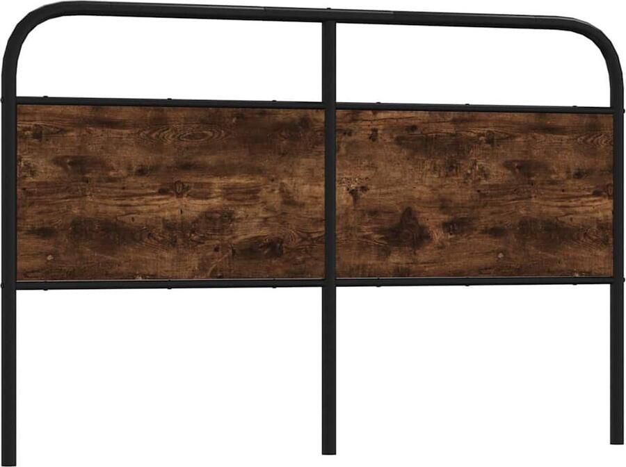 VidaXL Hoofdbord 150 cm staal en bewerkt hout gerookt eikenkleurig