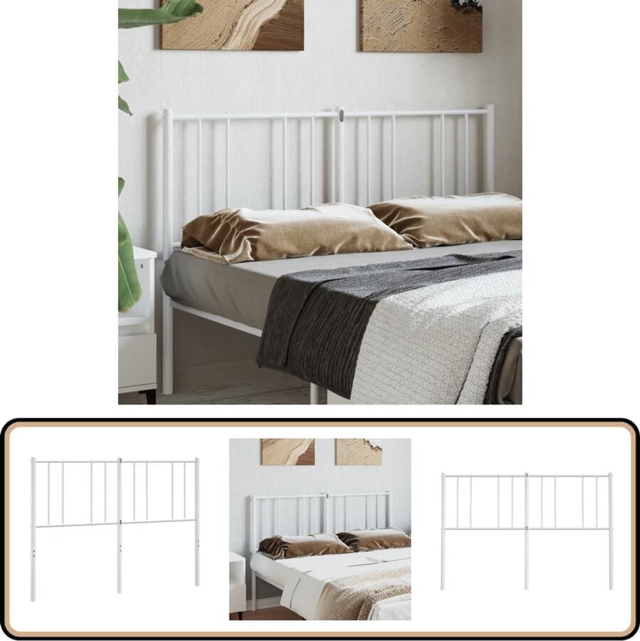 VidaXL Hoofdbord 150 cm metaal wit