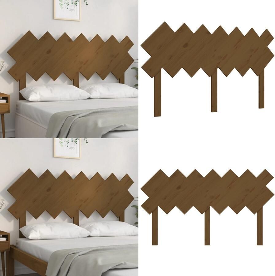 VidaXL Hoofdbord 151 5x3x81 cm massief grenenhout honingbruin Hoofdbord Hoofdborden Hoofdeinde Houten Hoofdbord