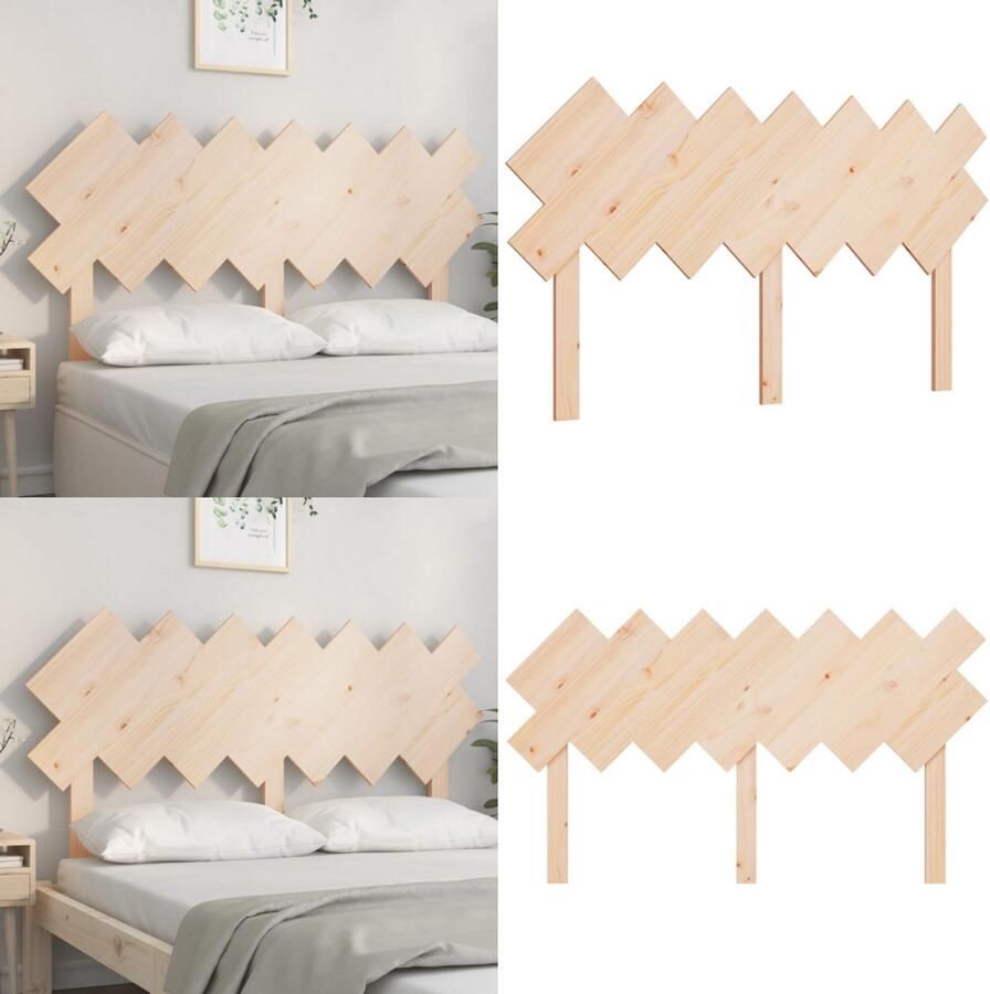 VidaXL Hoofdbord 151-5x3x81 cm massief grenenhout Hoofdbord Hoofdborden Hoofdeinde Houten Hoofdbord