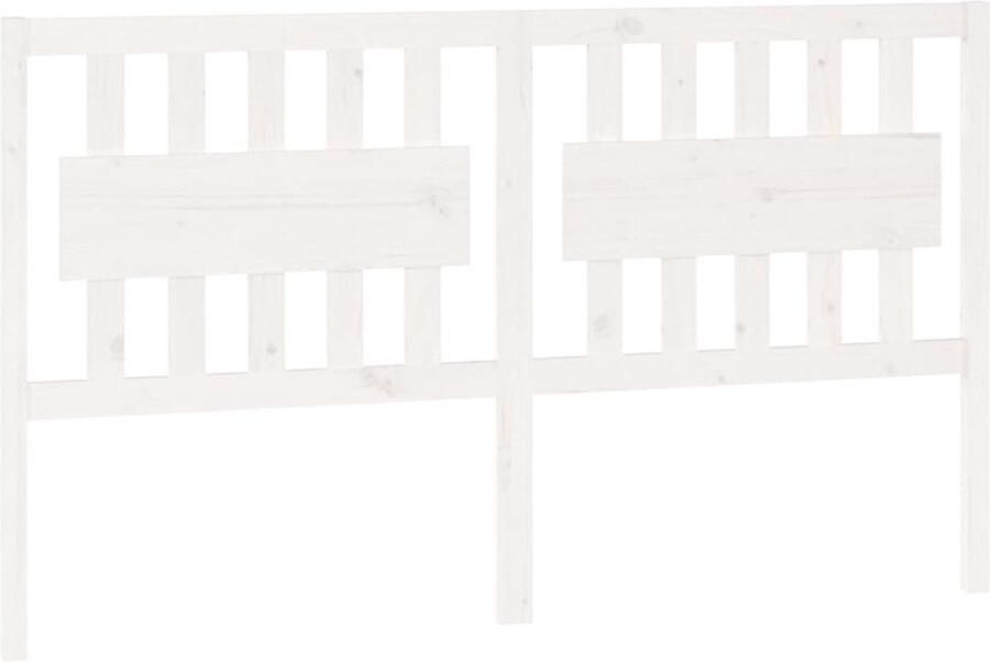 VidaXL Hoofdbord 165 5x4x100 cm massief grenenhout wit - Foto 3