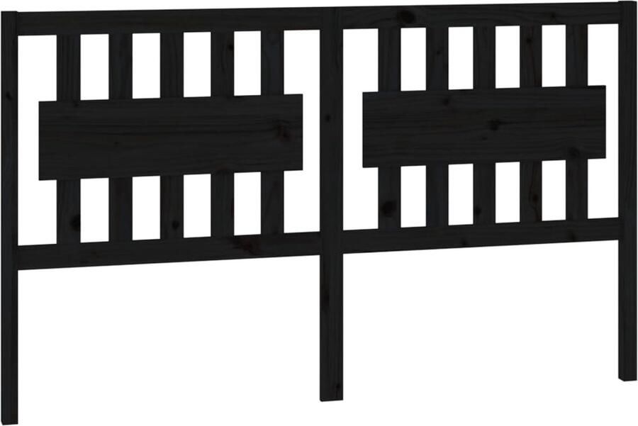 VidaXL Hoofdbord 165 5x4x100 cm massief grenenhout zwart - Foto 2