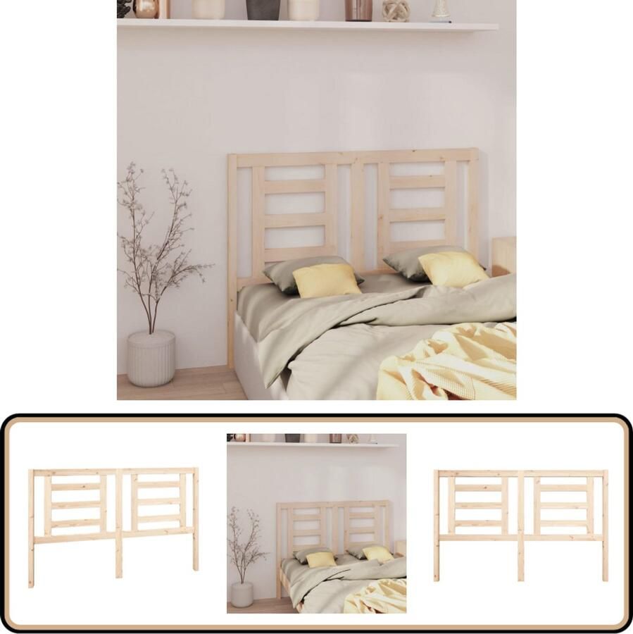 VidaXL Hoofdbord 156x100 cm Massief Grenenhout Houten Hoofdbord Hoofddekens Bed Accessoires Massief Hout Grenenhout Bruine Meubels Slaapkamers Interieurdecoratie