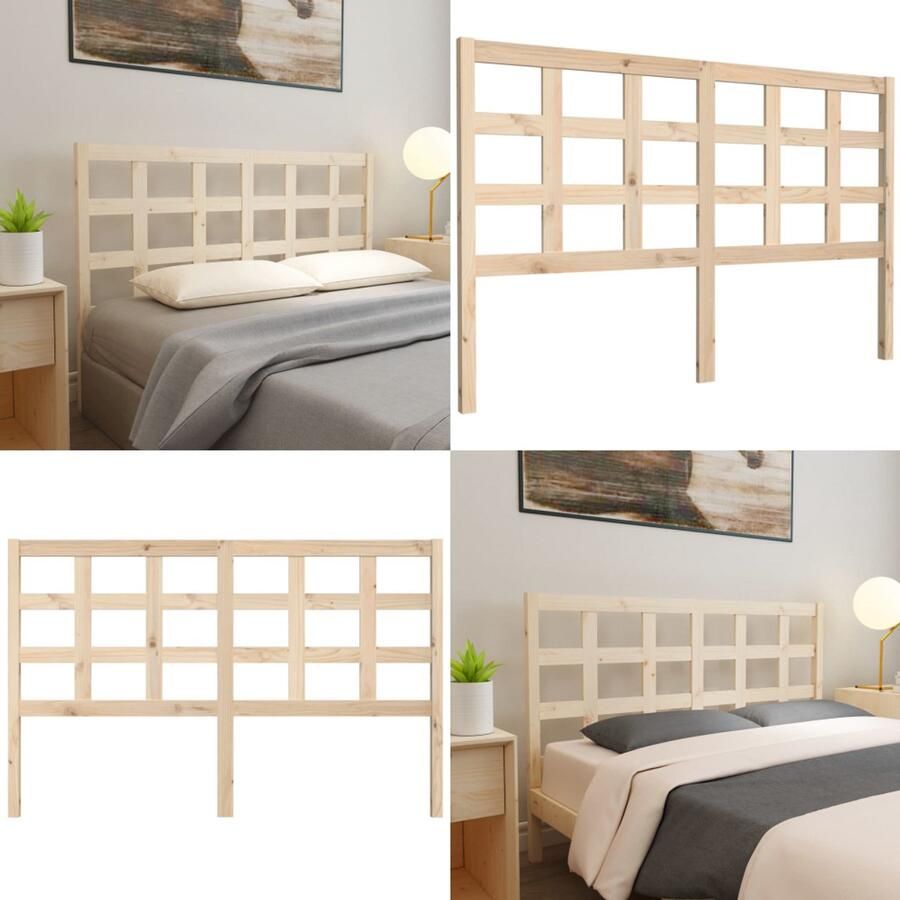 VidaXL Hoofdbord 156x4x100 cm massief grenenhout Hoofdbord Hoofdborden Hoofdeinde Houten Hoofdbord