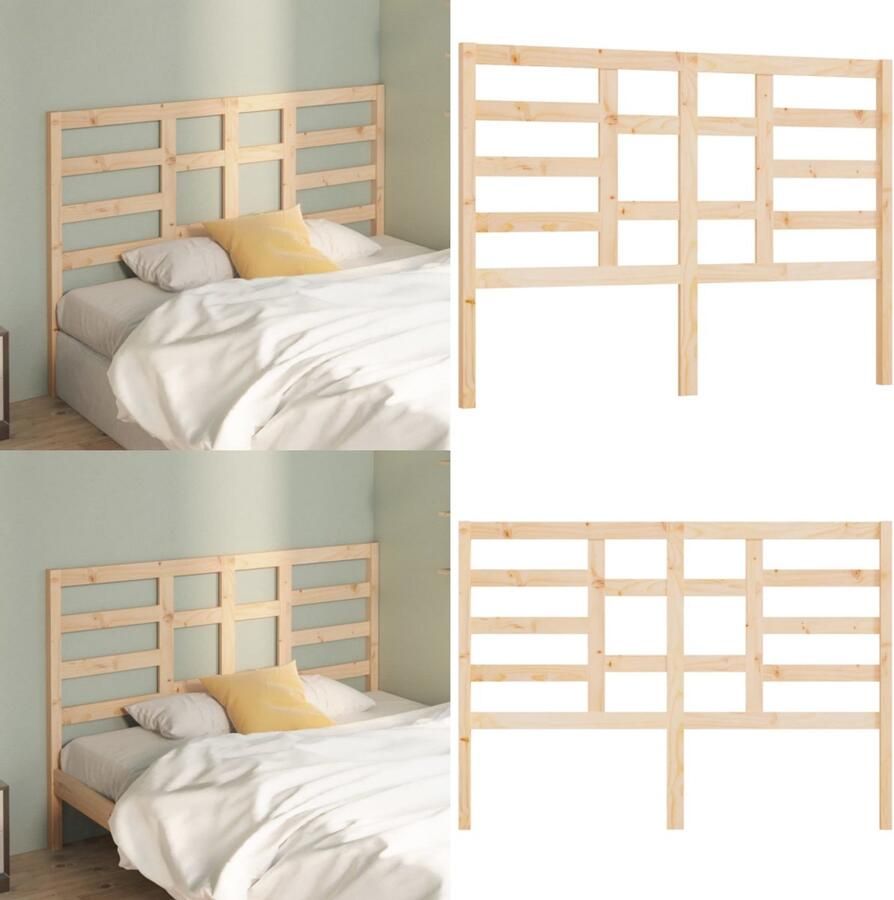 VidaXL Hoofdbord 156x4x104 cm massief grenenhout Hoofdbord Hoofdborden Hoofdeinde Houten Hoofdbord