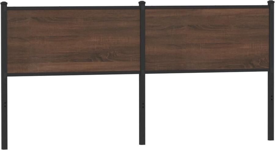 VidaXL Hoofdbord 160 cm bewerkt hout en staal bruin eikenkleurig