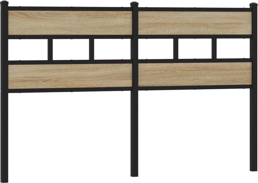 VidaXL Hoofdbord 160 cm ijzer en bewerkt hout sonoma eikenkleurig