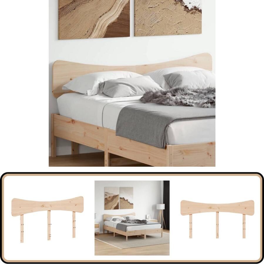 VidaXL Hoofdbord 160 cm Massief Grenenhout Hoofd Bord Beddecoratie Hoofdbord Grenenhout Massief Hout Vintage Hoofdbord