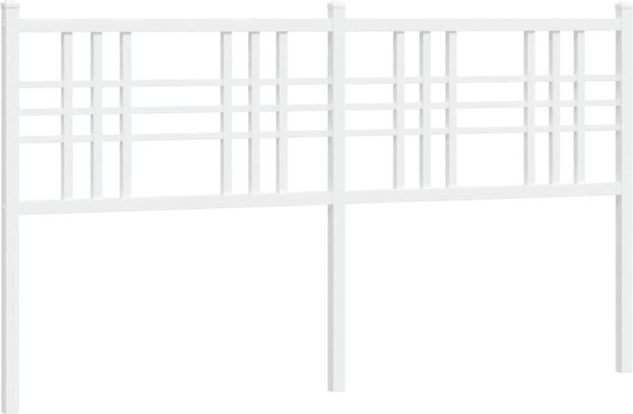 The Living Store Stalen Hoofdbord 166 x 90 cm Wit Rechte Vierkante Buizen Hoofd Bord Hoofdeinde Beddecoratie Staal Hoofdbord Wit Hoofdbord - Foto 2