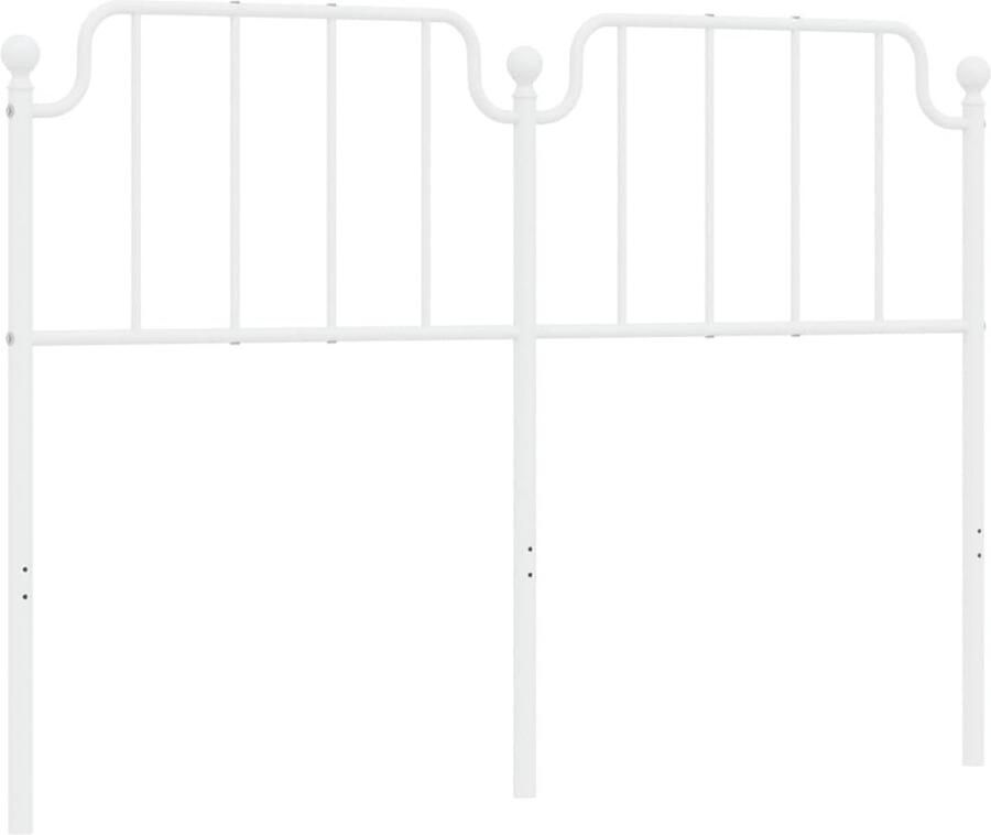 VidaXL Hoofdbord 150 cm metaal wit - Foto 3
