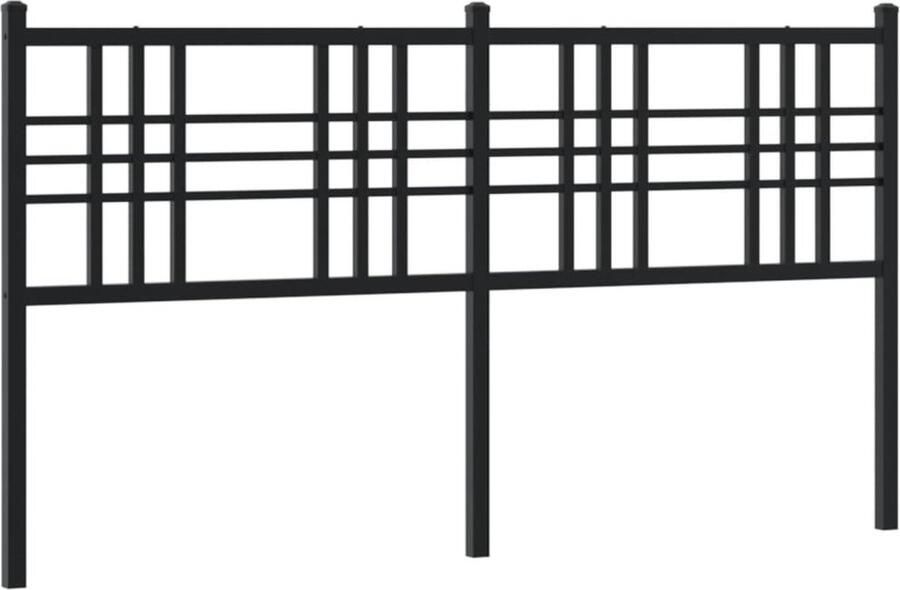 VidaXL Hoofdbord 160 cm metaal zwart - Foto 3