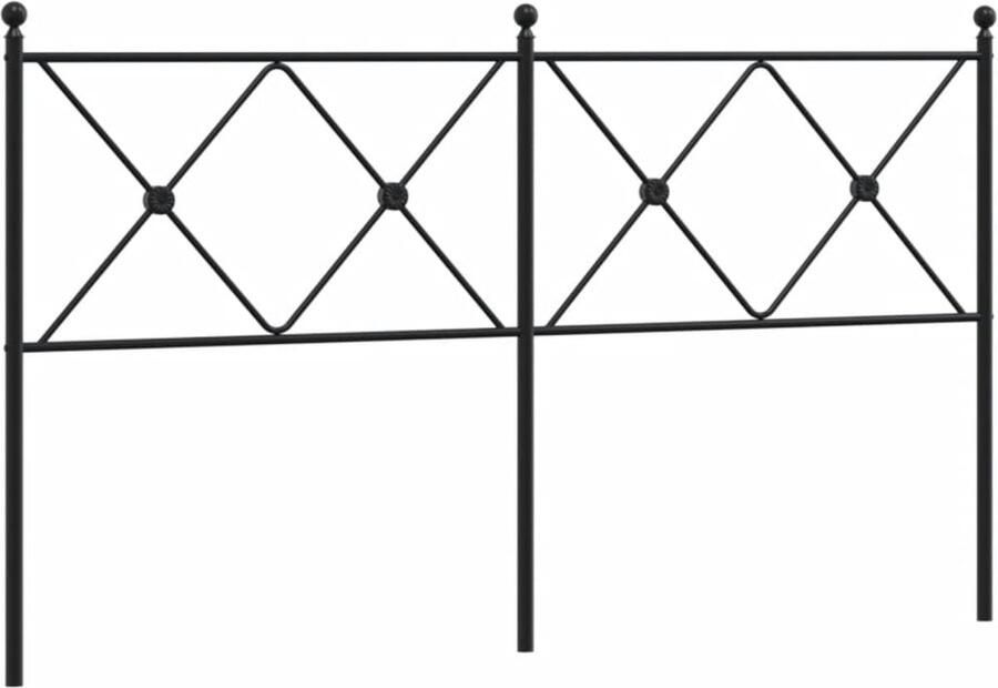 VidaXL Hoofdbord 160 cm metaal zwart