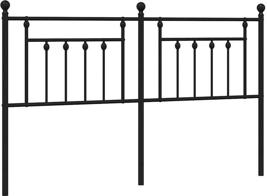 VidaXL Vervangend hoofdbord 160 cm metaal zwart - Foto 2