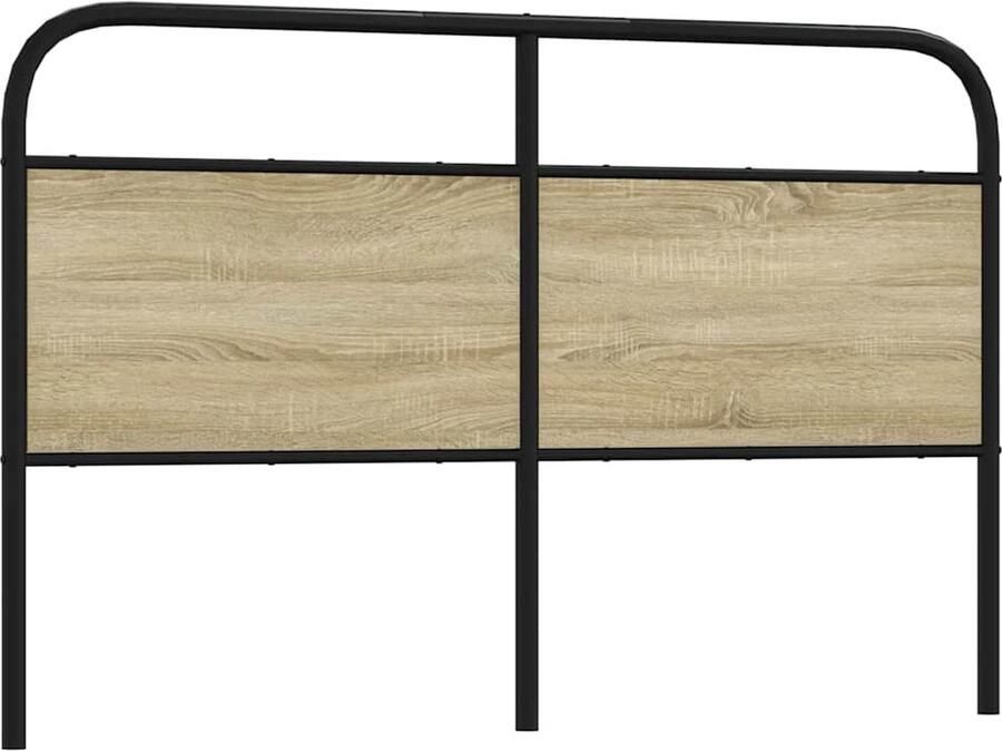VidaXL Hoofdbord 160 cm staal en bewerkt hout sonoma eikenkleurig
