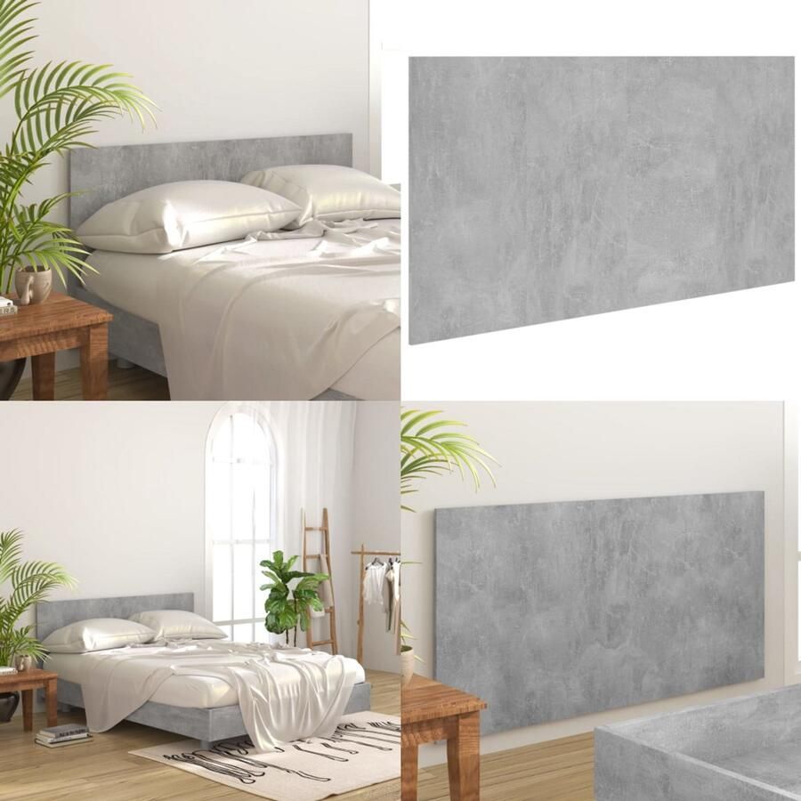 VidaXL Hoofdbord 160x1 5x80 cm bewerkt hout betongrijs Hoofdbord Hoofdborden Hoofdeinde Bedeinde