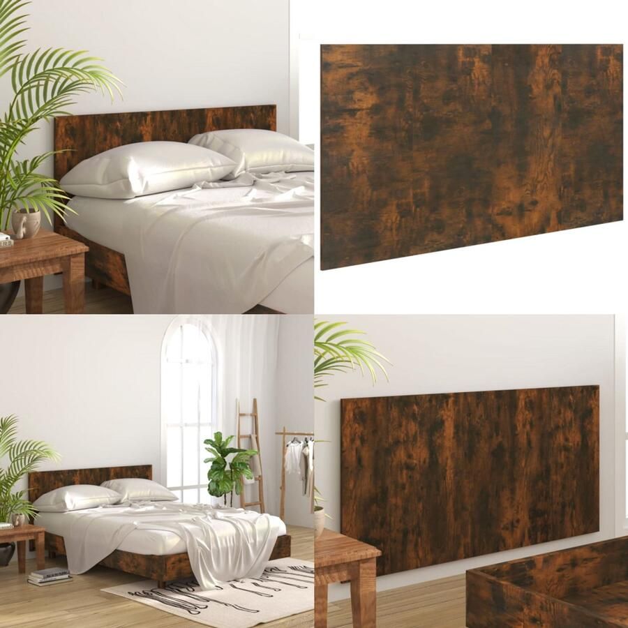 VidaXL Hoofdbord 160x1 5x80 cm bewerkt hout gerookt eikenkleurig Hoofdbord Hoofdborden Hoofdeinde Bedeinde