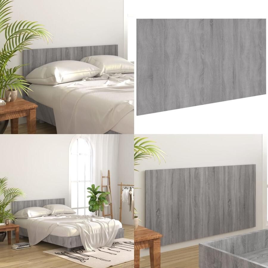 VidaXL Hoofdbord 160x1 5x80 cm bewerkt hout grijs sonoma eikenkleurig Hoofdbord Hoofdborden Hoofdeinde Bedeinde
