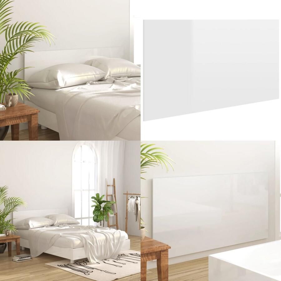 VidaXL Hoofdbord 160x1 5x80 cm bewerkt hout hoogglans wit Hoofdbord Hoofdborden Hoofdeinde Bedeinde