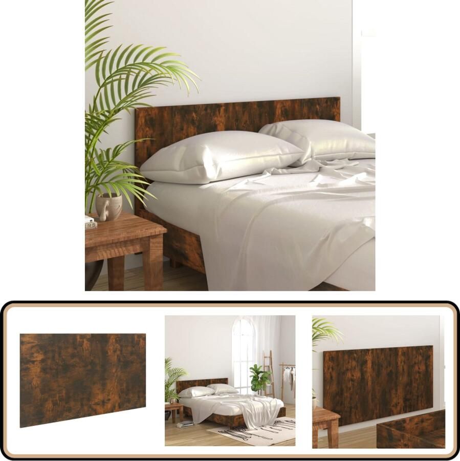 VidaXL Hoofdbord 160x1 5x80 cm Gerookt Eikenhout Hoofd Bord Hoofdbord Houten Hoofdbord Classic Headboard Bruine Hoofdbord Kamerdecoratie Slaapkamer Decoratie Bedroom Furniture Living Room Furniture Luxe Hoofdbord