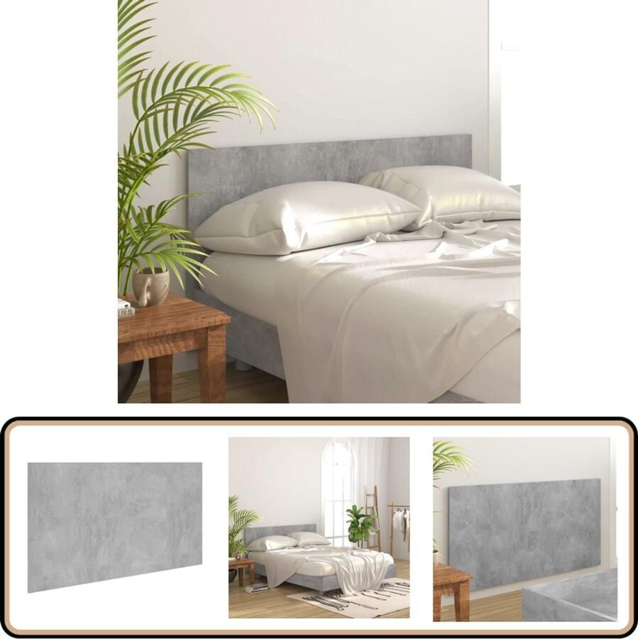 VidaXL Hoofdbord 160x80 cm Betongrijs Hout Hoofd Bord Hoofdbord Beton Grijs Houten Hoofdbord Klassieke Hoofdbord Slaapkamer Decoratie Bedroom Furniture Luxe Hoofdbord Comfortabele Hoofdbord