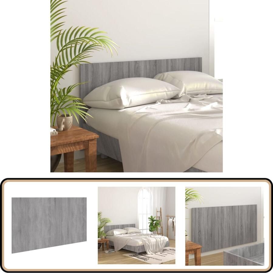 VidaXL Hoofdbord 160x80 cm Grijs Sonoma Eiken Hoofd Bord Hoofdborden Houten Hoofdbord Grijze Hoofdbord Bedroom Decor