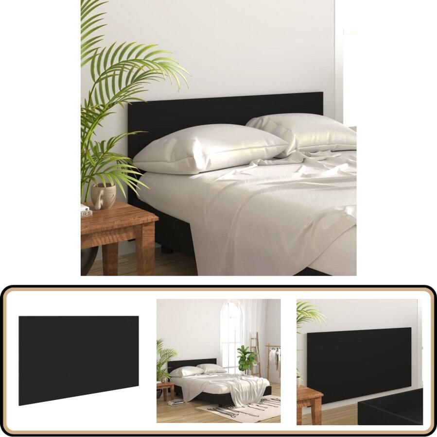 VidaXL Hoofdbord 160x80 cm Hout Zwart Hoofd Bord Hoofdbord Houten Hoofdbord Zwart Hoofdbord Slaapkamer Decoratie Bed Accessoires Hoofdeinde Kamer Meubels
