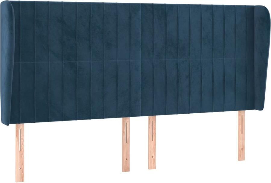 VidaXL Hoofdbord 163x23x118 128 cm Fluweel Donkerblauw Hoofd Bord Hoofdeinde Beddecoratie Velvet Blauw Slaapkamers - Foto 2