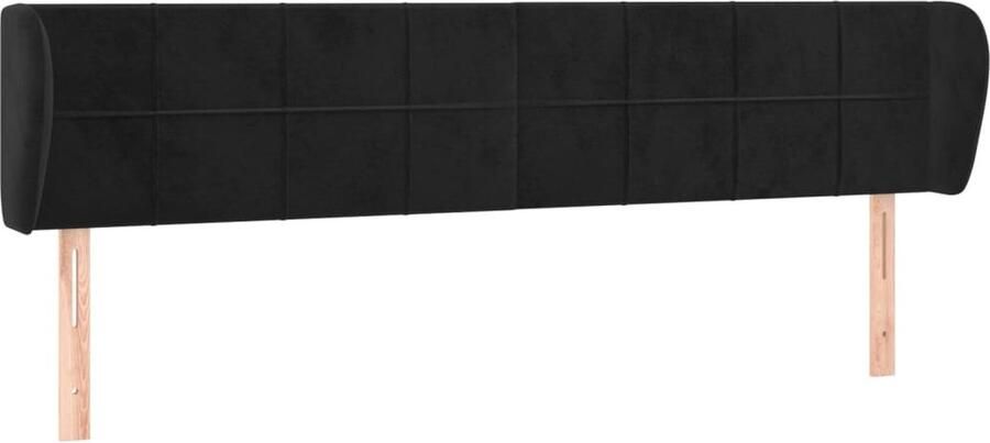 VidaXL Hoofdbord 163x23x78 88 cm Fluweel Zwart Hoofd Bord Hoofdkussen Velvet Zwart Beddecoratie Slaapcomfort Leeshoek - Foto 2