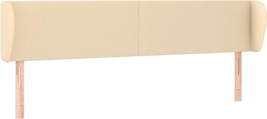 VidaXL Hoofdbord 163x23x78 88 cm Stof Crème Hoofd Bord Hoofdeinde Bedding Slaap Accessoires Stoffen Hoofdbord Creme Kleur Adjustable Height - Foto 2