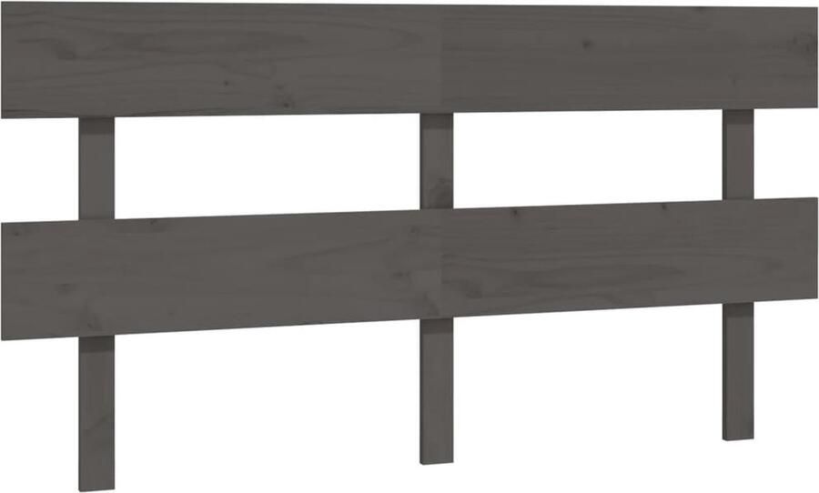 VidaXL Hoofdbord 164x3x81 cm massief grenenhout grijs