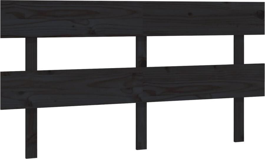 VidaXL Hoofdbord 154x3x81 cm massief grenenhout zwart