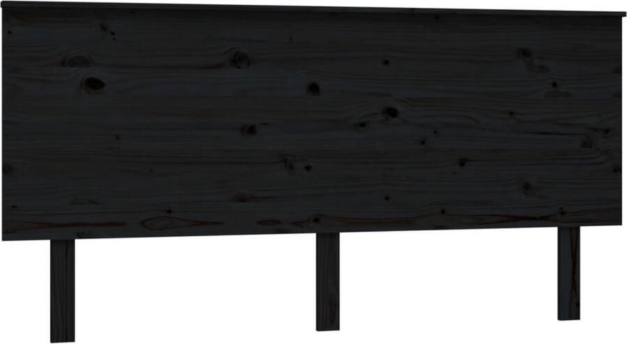 VidaXL Hoofdbord 164x6x82 5 cm massief grenenhout zwart