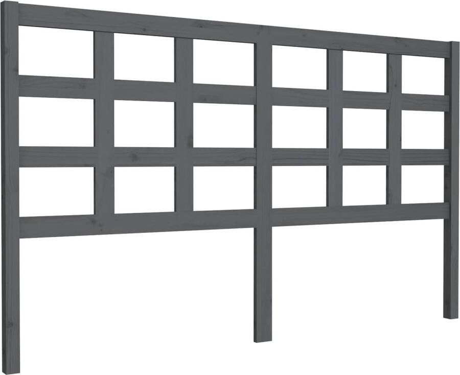 VidaXL Hoofdbord 165 5x4x100 cm Massief Grenenhout Grijs Houten Hoofdbord Hoofdeinde Grijze Hoofdbord Massief Grenenhout Bedroom Decor Slaapkamer Meubels Luxe Hoofdbord Comfortabele Hoofdbord - Foto 2