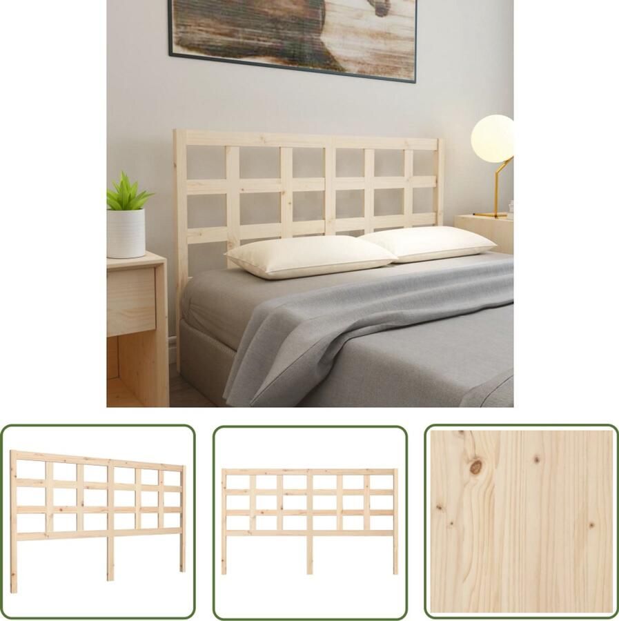 VidaXL Hoofdbord 165 5x4x100 cm Massief Grenenhout Houten Hoofdbord Hoofdbed Grenenhout Hoofdbord Bruine Hoofdbord Landelijke Hoofdbord Modern Hoofdbord Hoofdeinde Bed Accessoires Slaapkamers