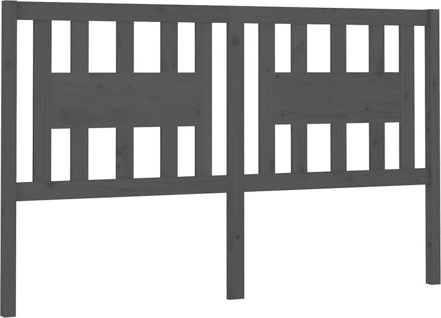 VidaXL Hoofdbord 166x4x100 cm massief grenenhout grijs - Foto 2
