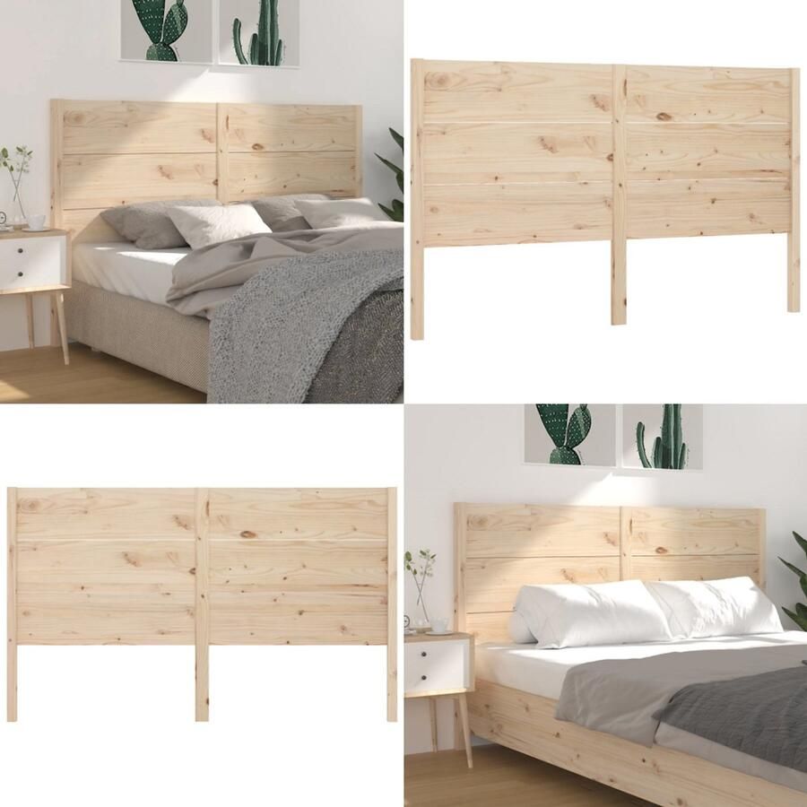 VidaXL Hoofdbord 166x4x100 cm massief grenenhout Hoofdbord Hoofdborden Hoofdeinde Houten Hoofdbord
