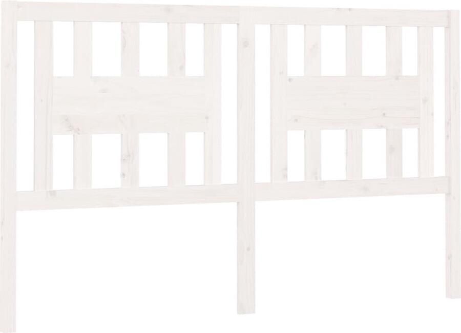 VidaXL Hoofdbord 146x4x100 cm massief grenenhout wit