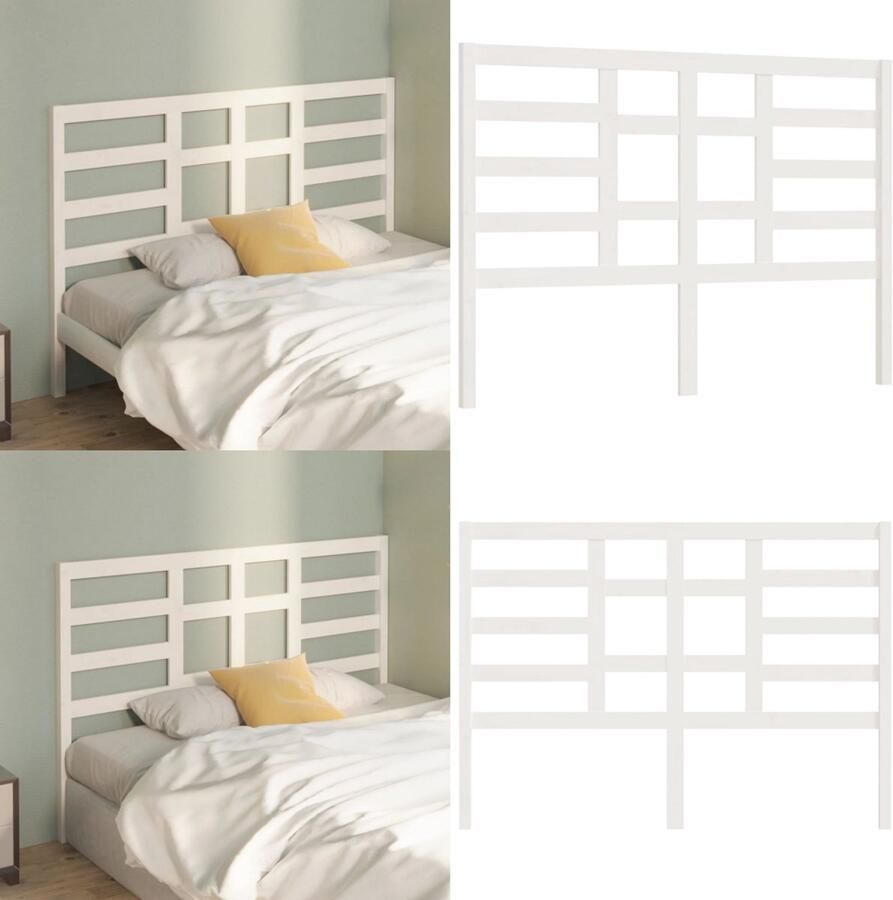 VidaXL Hoofdbord 166x4x104 cm massief grenenhout wit Hoofdbord Hoofdborden Hoofdeinde Houten Hoofdbord